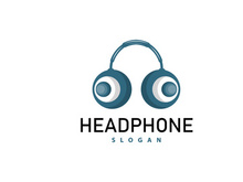 Headset Logo Design Simple Headset Gamer Illustration Template