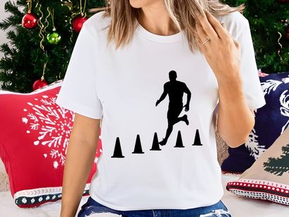 A person running through a series of cones in a training exercise