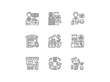 Business linear icons set preview picture