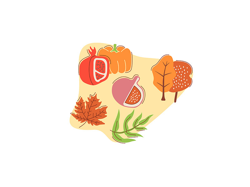 Seasonal harvest flat vector concept illustration with abstract shapes