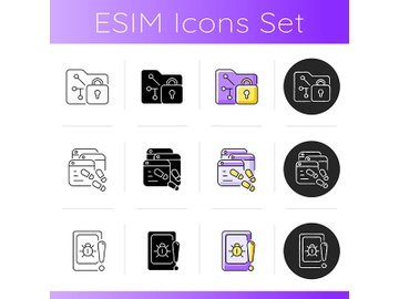 Internet privacy icons set preview picture