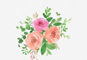 Free Cute Rose Watercolor Clipart