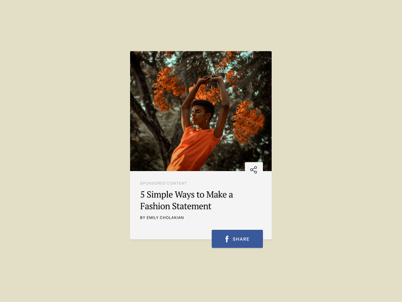 Social Media Share Widget – Designed in Adobe XD