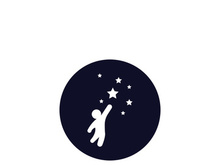 People star logo design to achieve a success or dream.