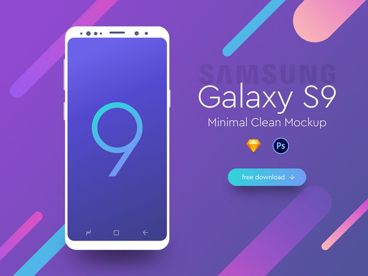 Galaxy S9 Minimal Clean Mockup