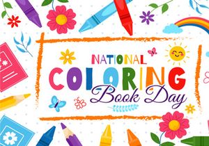10 National Coloring Book Day Illustration