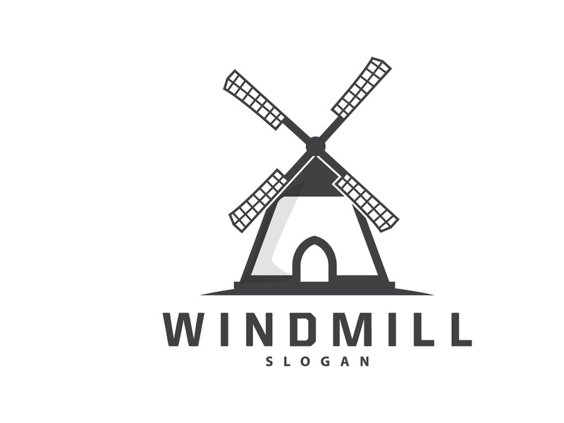 Windmill Logo, Agriculture Farm Vector Nature