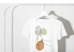 Flower Bouquet Shape Minimalist Line Art Drawing