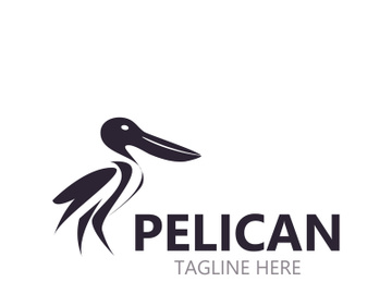 Pelican bird silhoutte vintage logo vector illustration template icon graphic design preview picture