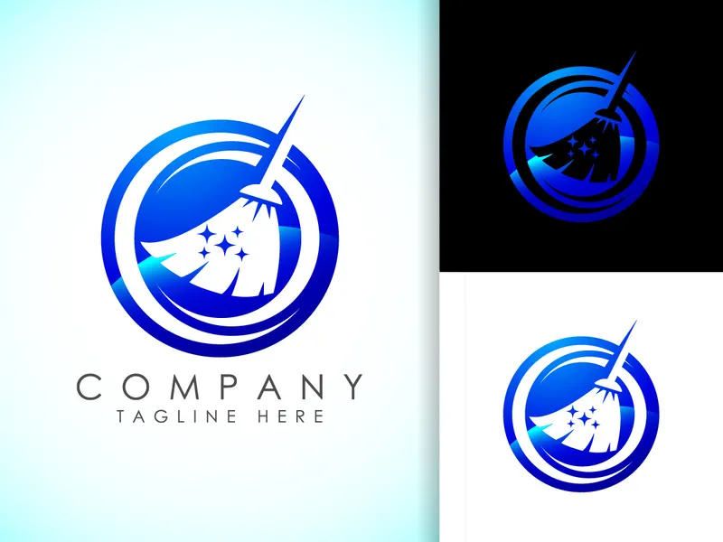 House Cleaning Service Logo Design Template, Cleaning company logo sign symbol.