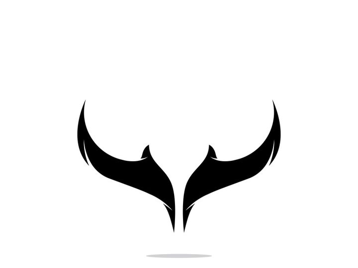Bull head horns logo design.