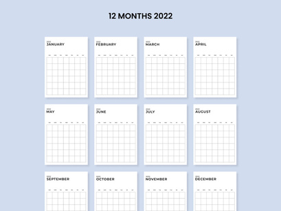 Monthly Calendar Vertical Printable Calendar Template Year 2022 Calendar Monday-Sunday A4/Letter