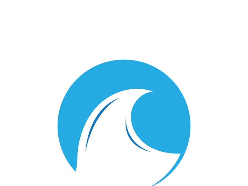 Ocean water wave wave logo design.