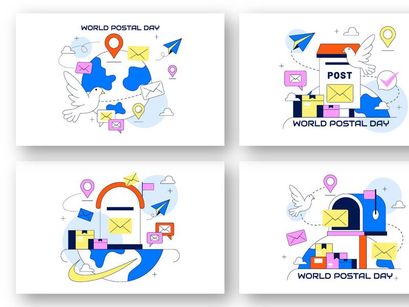10 World Postal Day Illustration