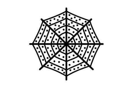 Patrón de estrella geométrica en blanco y negro para Halloween. Diseño abstracto simétrico y espeluznante de mandala para decoraciones.