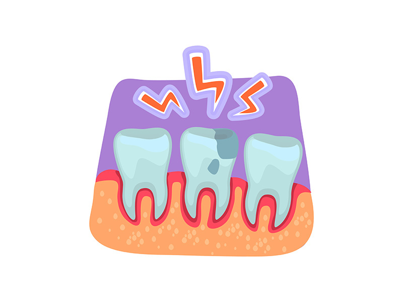 Toothache flat concept vector illustration