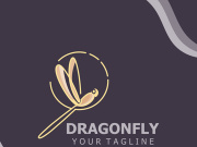 Dragonfly logo design modern and elegant minimalist color style monoline illustration