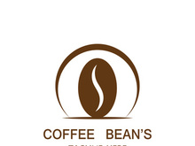 Coffee bean logo for cafe, business, label.