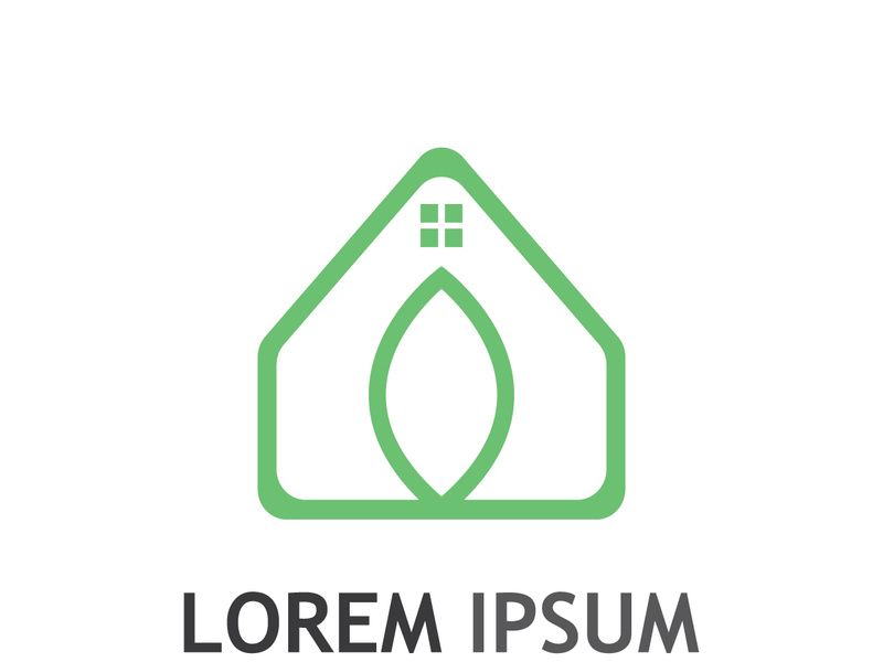 Natural green leaf logo.