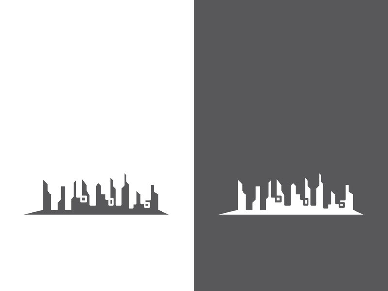 Modern city skyline icon silhouette vector illustration design