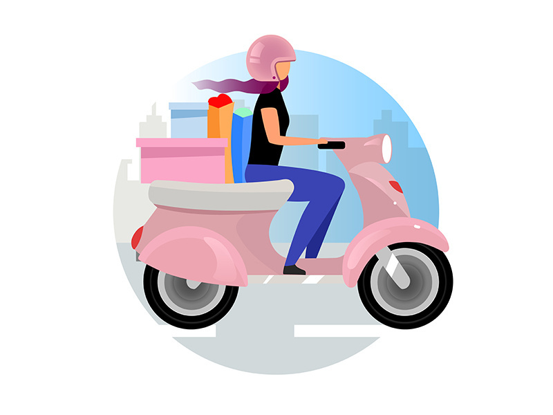 Delivery service flat concept vector icon