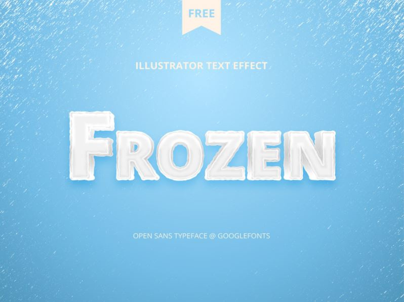 Frozen Illustrator Text Effect
