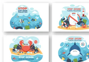 9 Stop Ocean Plastic Pollution Illustration