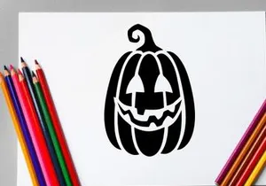 Halloween Pumpkin with Carved Face and Candlelight