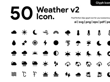50 Weather v2 Glyph Icon preview picture