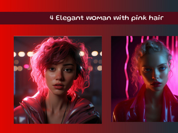 Elegant woman with pink hair preview picture