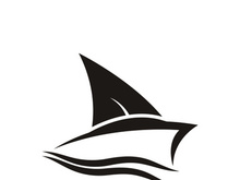 Sailboat boat on sea ocean wave with logo design simple ship