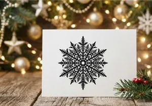 Black snowflake silhouette isolated on white background for Christmas design element