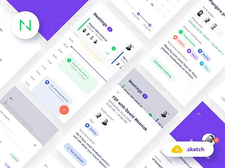 🗓️ Planguru - Free Mobile UI Kit 💎.sketch