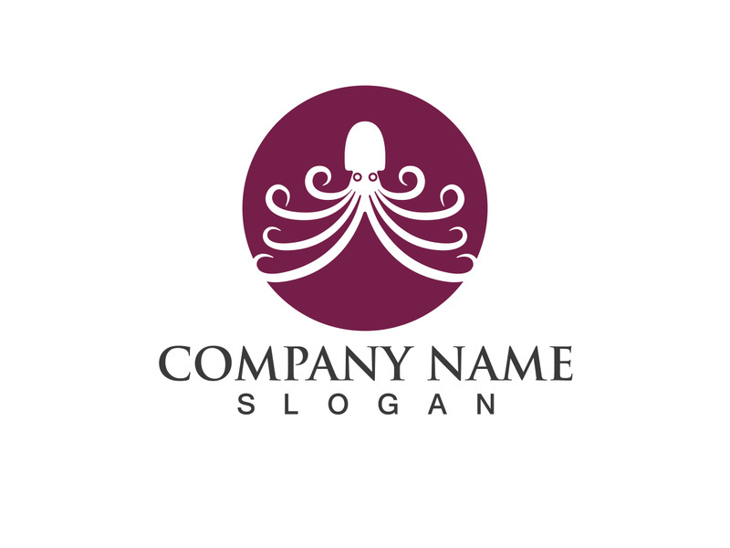 Octopus logo vector design symbol