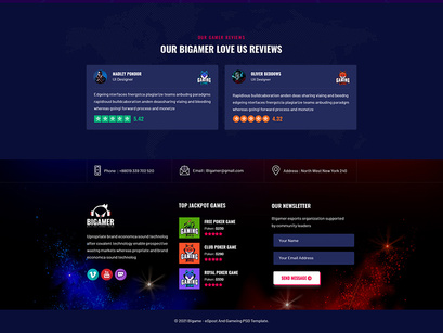 Bigamer - eSports And Gaming Tournaments PSD Template