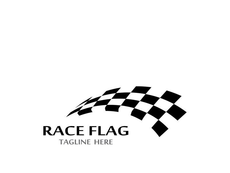 Creative and modern racing flag logo design.