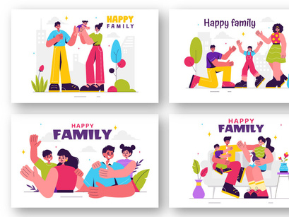 9 Happy Family Illustration