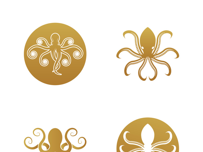 Octopus logo vector design and illustration template
