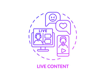Live content purple gradient concept icon preview picture