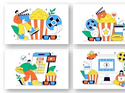 10 Movie Vector Illustration