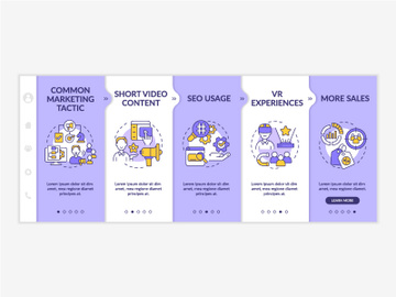 Current marketing trends purple and white onboarding template preview picture