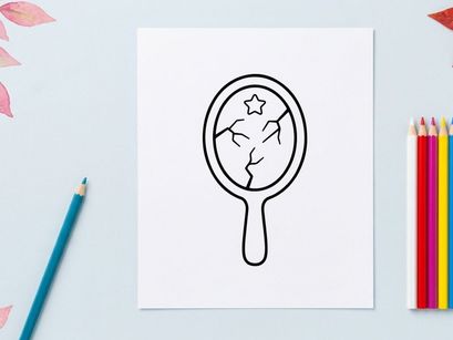 Lupa de Halloween com elementos assustadores. Ferramenta de detetive cartunesca destacando estrelas sinistras e design rachado para buscas festivas.