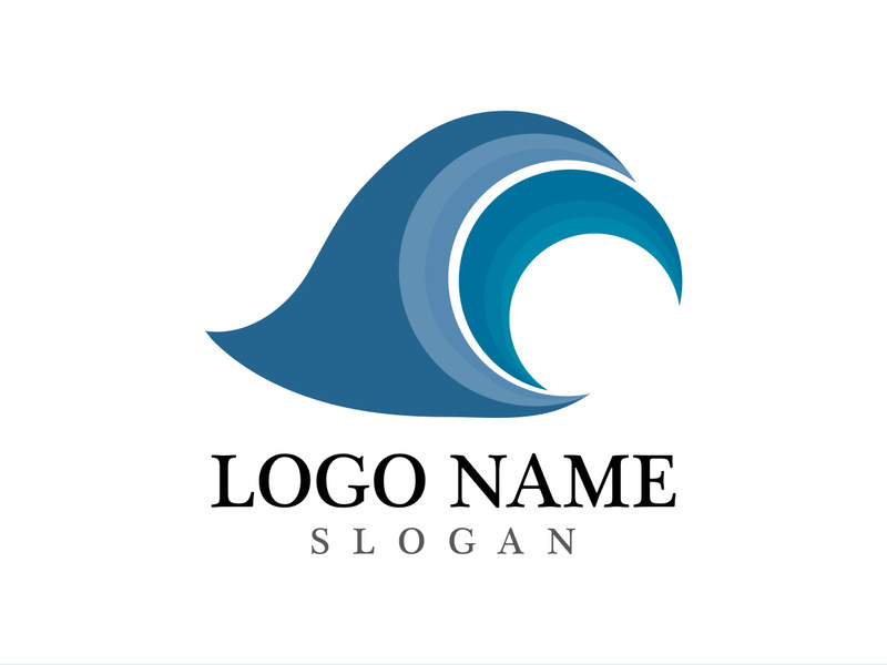 Wave beach vector illustration design logo