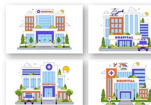 10 Hospital Building Illustration