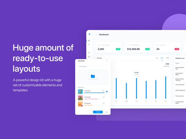 Delites - Grocery Dashboard UI Kit for Adobe XD