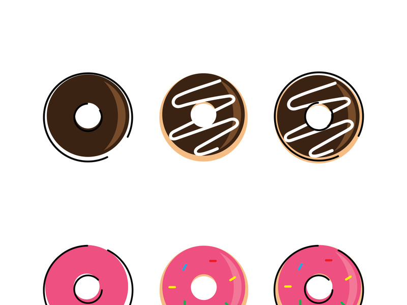 Vector donut logo template. Sweet Tasty Donut . dessert sign  illustration. for cafe  restaurant  stall. Grab and go concept.