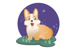 Portrait of cute little dog vector illustration.