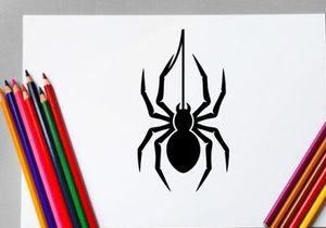 Black Widow Spider Silhouette for Nature or Pest Control Themes