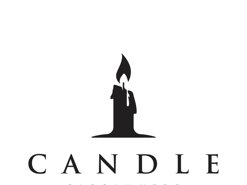 Simple burning luxury candlelight logo design with isolated background.Template for business, sign, company.