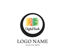 Digital book logo technology vector icon design